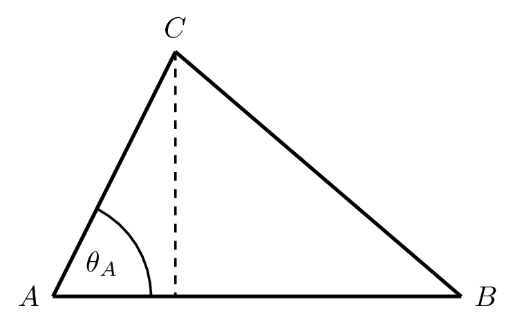 Computing the area of a triangle via the vector product.